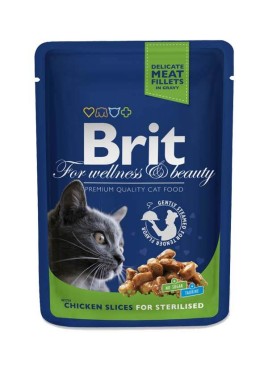 Brit Premium Wet Food Chicken Slices for Sterilised Cats 80gm